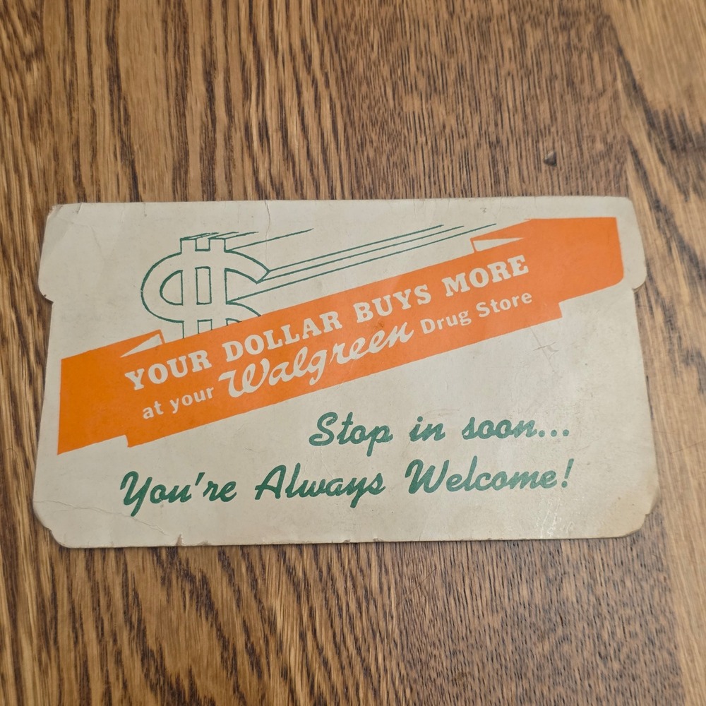 Vintage Walgreen Drug Store Needle Book Advertising Made in Japan Gold Eye 70s